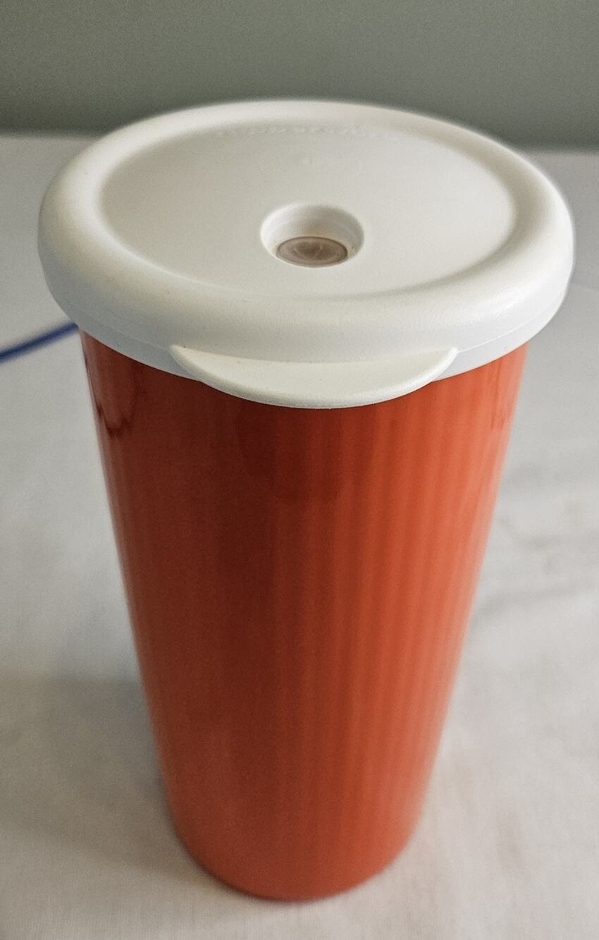 Vintage Tupperware Insulated Tumbler 3329A-3 (Orange) No Straw